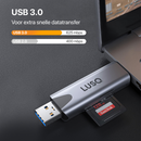 LUSQ® SD Kaartlezer - USB 3.0 Card Reader - OTG Kaartlezer - High Speed Cardreader voor SD/Micro SD - Geschikt voor Telefoon, PC en Tablet - Aluminium