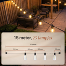 LED Lichtsnoer Buiten 15m: Warm Wit Waterdicht ST38
