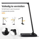 Bureaulamp - LED - USB en Draadloos Opladen - Timer - Dimbaar - Wit en Warm Licht - Zwart