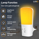 LED Nachtlampje in Stopcontact - 2 stuks - Dimbare Nachtlampjes met Sensor - Nacht Lamp met Dag en Nacht Sensor -