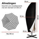 Parasolhoes Zweefparasol: 300cm Oxford 420D Waterdicht