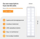 LUSQ® - Slimme Draadloze LED Kastverlichting met Bewegingssensor – 60 LED - USB oplaadbaar – Met sensor – Dimbaar - Draadloos