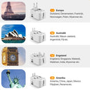 Universeller Weltstecker – 150+ Länder – 1 USB und 1 USB-C – Reisestecker Welt – Weiß