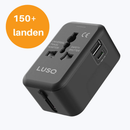 Zwarte Wereldstekker: 150+ Landen USB-C & USB