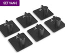 MAYMS - Handdoekhaakjes - Zelfklevende haakjes - Set van 6 haakjes - RVS - Zwart