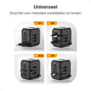 Reisestecker für die Welt – 4 USB-Anschlüsse – 170+ Länder – Weltstecker Universal – Schwarz